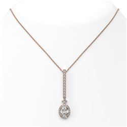 1.6 ctw Oval Cut Diamond Designer Necklace 18K Rose Gold