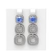 Image 1 : 7.02 ctw Tanzanite & Diamond Earrings 18K White Gold