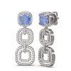 Image 2 : 7.02 ctw Tanzanite & Diamond Earrings 18K White Gold