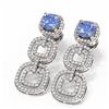 Image 3 : 7.02 ctw Tanzanite & Diamond Earrings 18K White Gold