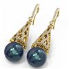 Image 3 : 3 ctw Diamond & Pearl Earrings 18K Yellow Gold