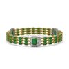 Image 2 : 20.53 ctw Jade & Diamond Bracelet 14K Yellow Gold