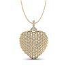 Image 1 : 3 ctw Micro Pave VS/SI Diamond Designer Heart Necklace 18k Yellow Gold