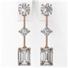 Image 2 : 2.32 ctw Emerald Cut Diamond Designer Earrings 18K Rose Gold