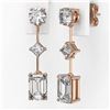 Image 3 : 2.32 ctw Emerald Cut Diamond Designer Earrings 18K Rose Gold