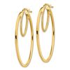 Image 2 : 14k Yellow Gold Polished & Textured Oval Hoop Earrings