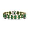 Image 1 : 20.99 ctw Emerald & Diamond Bracelet 14K Yellow Gold