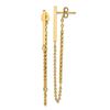 Image 1 : 14k Yellow Gold Polished & Twisted Stick w/Chain Post Earrings
