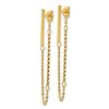 Image 2 : 14k Yellow Gold Polished & Twisted Stick w/Chain Post Earrings