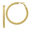 Image 1 : 10k Yellow Gold Twisted Round Omega Back Hoop Earrings - 4x40 mm