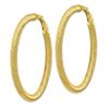 Image 2 : 10k Yellow Gold Twisted Round Omega Back Hoop Earrings - 4x40 mm