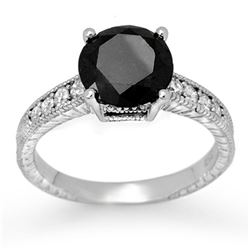 3.0 ctw VS Certified Black & White Diamond Solitaire Ring 14k White Gold
