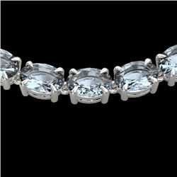 45 ctw Aquamarine Eternity Designer Necklace 14k White Gold