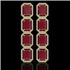 Image 1 : 20.59 ctw Ruby & Diamond Micro Pave Halo Earrings 10k Yellow Gold