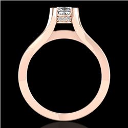 1.7 ctw Cushion VS/SI Diamond Solitaire Micro Pave Ring 18k Rose Gold