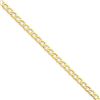 Image 1 : 14k Gold 3.35 mm Semi-Solid Curb Link Chain Bracelet - 7 in.