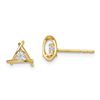 Image 1 : 14k Cubic Zirconia Weaved Triangle Post Earrings - 48 mm