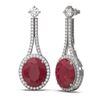 Image 2 : 15.53 ctw Ruby & Diamond Earrings 18K White Gold