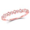 Image 1 : 10kt Rose Gold Round Diamond Stackable Band Ring 1/6 Cttw