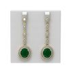 Image 1 : 18.83 ctw Emerald & Diamond Earrings 18K Yellow Gold