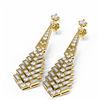 Image 3 : 5 ctw Diamond Earrings 18K Yellow Gold