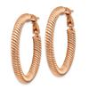 Image 2 : 10k Rose Gold Twisted Round Omega Back Hoop Earrings - 4x25 mm