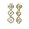 Image 3 : 4 ctw Diamond Designer Earrings 18K Yellow Gold