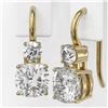 Image 3 : 1.8 ctw Cushion Cut Diamond Designer Earrings 18K Yellow Gold