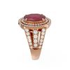 Image 2 : 5.39 ctw Ruby & Diamond Ring 18K Rose Gold