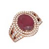 Image 3 : 5.39 ctw Ruby & Diamond Ring 18K Rose Gold