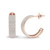 Image 2 : 4.50 ctw Micro Pave VS/SI Diamond Earrings 14k Rose Gold
