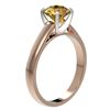 Image 3 : 1.50 ctw Certified Intense Yellow Diamond Solitaire Ring 10k Rose Gold