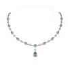 17.71 ctw Blue Topaz & Diamond Necklace 18K White Gold
