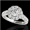 2.35 ctw Certified Diamond Solitaire Halo Ring 10k White Gold