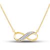 10kt Yellow Gold Round Diamond Infinity Pendant Necklace 1/6 Cttw