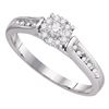 14kt White Gold Round Diamond Round Bridal Wedding Engagement Ring 3/8 Cttw