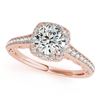 0.9 ctw Certified VS/SI Diamond Halo Ring 18k Rose Gold