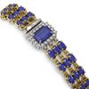Image 2 : 28.74 ctw Sapphire & Diamond Bracelet 14K Yellow Gold