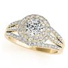 Image 2 : 1.41 ctw Certified VS/SI Diamond 2pc Wedding Set Halo 14k Yellow Gold