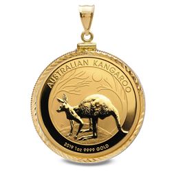 2019 1 oz Gold Kangaroo Pendant (Diamond-ScrewTop Bezel)