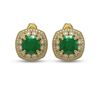 Image 1 : 12.49 ctw Certified Emerald & Diamond Victorian Earrings 14K Yellow Gold