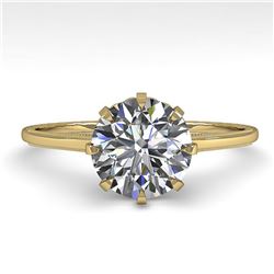 1.50 ctw Certified VS/SI Diamond Ring Vintage 14k Yellow Gold