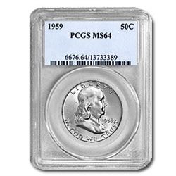 1959 Franklin Half Dollar MS-64 PCGS