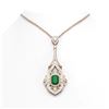 Image 1 : 10.47 ctw Emerald & Diamond Necklace 18K Rose Gold