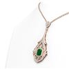 Image 2 : 10.47 ctw Emerald & Diamond Necklace 18K Rose Gold
