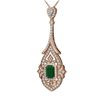 Image 3 : 10.47 ctw Emerald & Diamond Necklace 18K Rose Gold