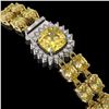 Image 2 : 14.21 ctw Citrine & Diamond Bracelet 14K Yellow Gold