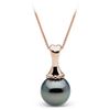 Image 1 : Black Tahitian Pearl Solitaire 'Weilele' Pendant