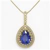 Image 2 : 15.87 ctw Sapphire & Diamond Victorian Necklace 14K Yellow Gold
