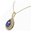 Image 3 : 15.87 ctw Sapphire & Diamond Victorian Necklace 14K Yellow Gold